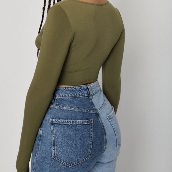 Garage Handkerchief Long Sleeve Plunge Top - Picture 2 of 2